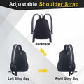 SPOENGRU Small Convertible Sling Backpack Crossbody Bag Black by Deal US