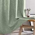 Jinchan Faux Linen Curtains 96” Gray Farmhouse Grommet Light Filtering Set by Deal US