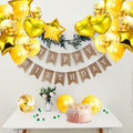 28Pcs Happy Birthday Foil Balloons Star Heart 18" Gold Confetti by Deal US