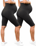 QoBexim 2 Pack Plus Size Maternity Yoga Shorts Black Size Freesize by Deal US