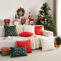 FUTEI Christmas Snowflakes Green Throw Pillow Covers Set of 2 18x18 by Deal US