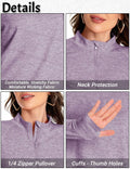 SOUL FLEX Women's 1/4 Zip Long Sleeve Athletic Shirt Deep Purple Size XL by Deal US