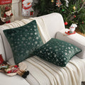 FUTEI Christmas Snowflakes Green Throw Pillow Covers Set of 2 18x18 by Deal US