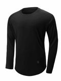 Comdecevis Men's Gym Workout Athletic Long Sleeve T-Shirt Black XL by Deal US
