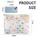 URSKYTOUS Cotton Quilted Large Floral Makeup Bag Flower Portable by Deal US