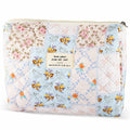 URSKYTOUS Cotton Quilted Large Floral Makeup Bag Flower Portable by Deal US