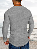 Comdecevis Muscle Big Tall T Shirt Men Gym Workout Long Sleeve Light Grey 3XL by Deal US