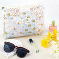 URSKYTOUS Cotton Quilted Large Floral Makeup Bag Flower Portable by Deal US