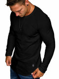 Comdecevis Men's Gym Workout Athletic Long Sleeve T-Shirt Black XL by Deal US
