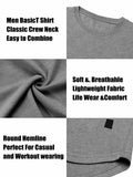 Comdecevis Muscle Big Tall T Shirt Men Gym Workout Long Sleeve Light Grey 3XL by Deal US