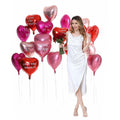 Heart Balloons 18" Foil Mylar Love Balloons Hot Pink Macaron Pink 24 Pcs by Deal US