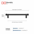 homdiy 10 Pack Matte Black Cabinet Handles 5 Inch Hole Center Zinc Alloy by Deal US