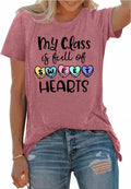 PECHAR Valentines Day Teacher Shirt Women Hearts Graphic by Deal US