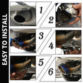 IHOTDER Stainless Steel Car Exhaust Tip 5.5'' Length Bolt-On Bright Silver by Deal US