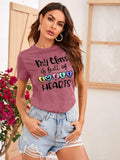 PECHAR Valentines Day Teacher Shirt Women Hearts Graphic by Deal US