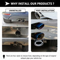 IHOTDER Stainless Steel Car Exhaust Tip 5.5'' Length Bolt-On Bright Silver by Deal US