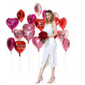 Heart Balloons 18" Foil Mylar Love Balloons Hot Pink Macaron Pink 24 Pcs by Deal US