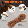 Handshop 2 Pairs Flat Waxed Shoe Laces 7mm Wide Beige 180cm by Deal US
