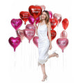 Heart Balloons 18" Foil Mylar Love Balloons Hot Pink Macaron Pink 24 Pcs by Deal US