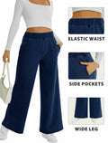 FireSwan Women's Wide Leg Jeans Mid Rise Elastic Waist Dark Wash by Deal US