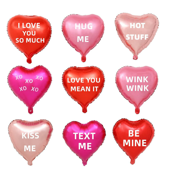 Heart Balloons 18" Foil Mylar Love Balloons Hot Pink Macaron Pink 24 Pcs by Deal US