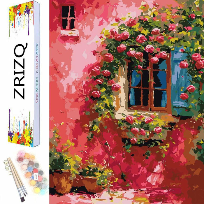 ZRIZQ Paint by Number Kit 12x16 Canvas Butterfly Rose Colorful Box by Deal US
