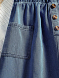 COZYEASE Girls Paperbag High Waist A Line Denim Skirt Dark Wash Size 11-12Y by Deal US