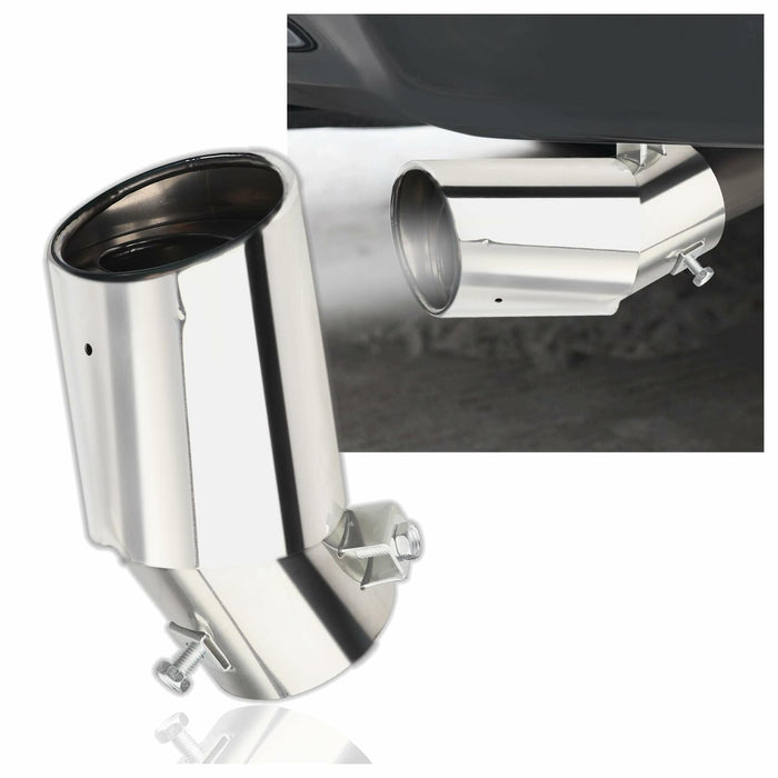 IHOTDER Stainless Steel Car Exhaust Tip 5.5'' Length Bolt-On Bright Silver by Deal US