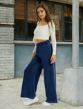 FireSwan Women's Wide Leg Jeans Mid Rise Elastic Waist Dark Wash by Deal US