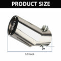 IHOTDER Stainless Steel Car Exhaust Tip 5.5'' Length Bolt-On Bright Silver by Deal US