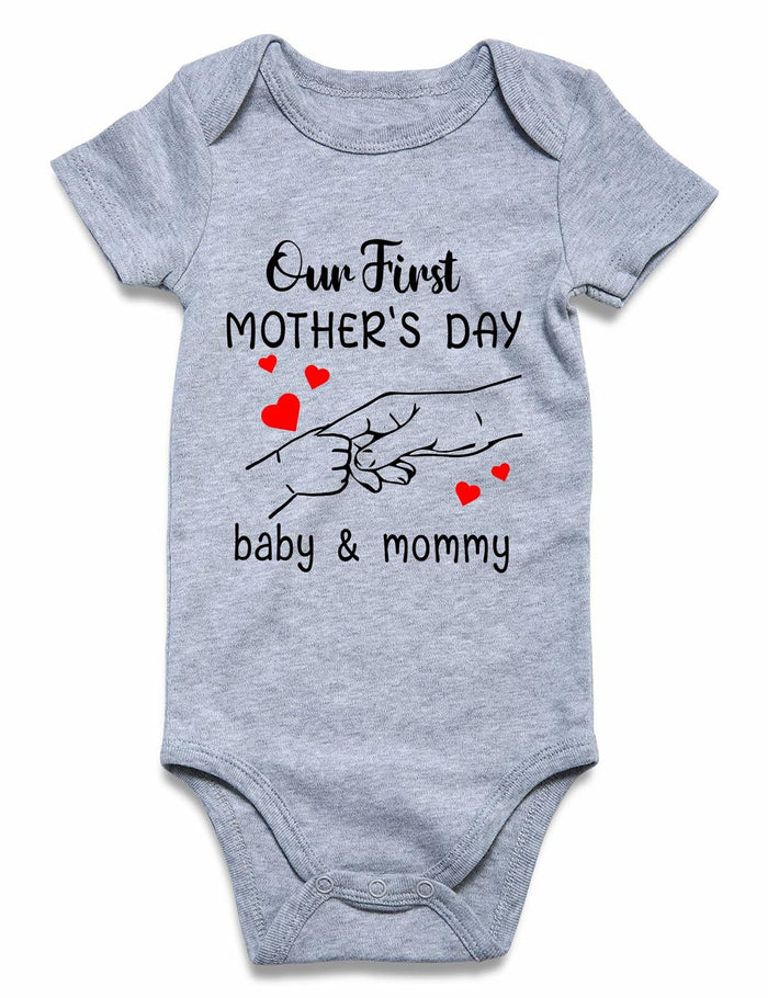 Funnycokid Baby Bodysuit Our First Mother’s Day Outfit Gender Neutral 6-12M by Deal US