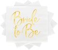 Apriciti Wedding Napkins White Gold Foil Miss to Mrs 50 Pack Disposable by Deal US