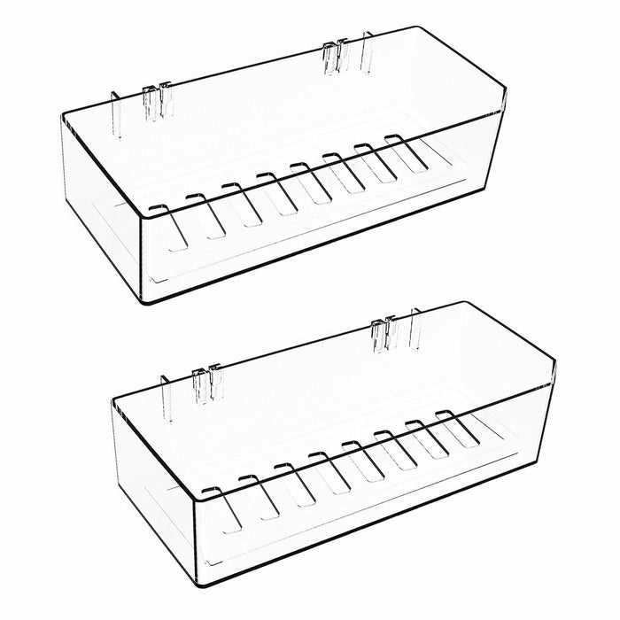 NDWLNYDM 2pc Acrylic Wall Mount Shower Shelves with Adhesive Tape Clear by Deal US