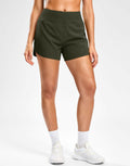 G Gradual Women's Running Shorts Mesh Liner Phone Pockets Olive Size XXS by Deal US