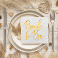 Apriciti Wedding Napkins White Gold Foil Miss to Mrs 50 Pack Disposable by Deal US