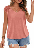 Bliwov Womens Cute Summer V Neck Short Sleeve Casual T Shirt Pink by Deal US