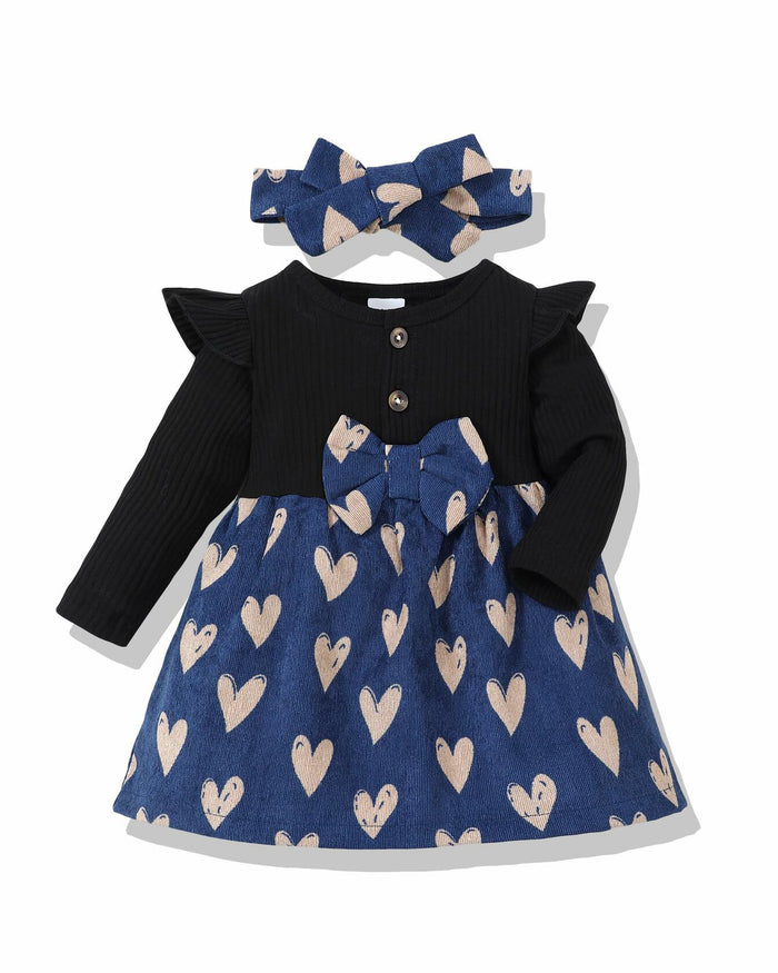 Baby Girl Halloween Dress Ribbed Ruffle Long Sleeve Brown Pumpkin Size 3-6M by Deal US