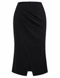 Belle Poque Women's Vintage Wrap Pencil Skirt Knee Length Tummy Control Black M by Deal US