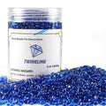 TWINKLING Fire Glass Stones 3-6mm 1lb Jar Cobalt Blue High Luster by Deal US