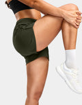 G Gradual Women's Running Shorts Mesh Liner Phone Pockets Olive Size XXS by Deal US