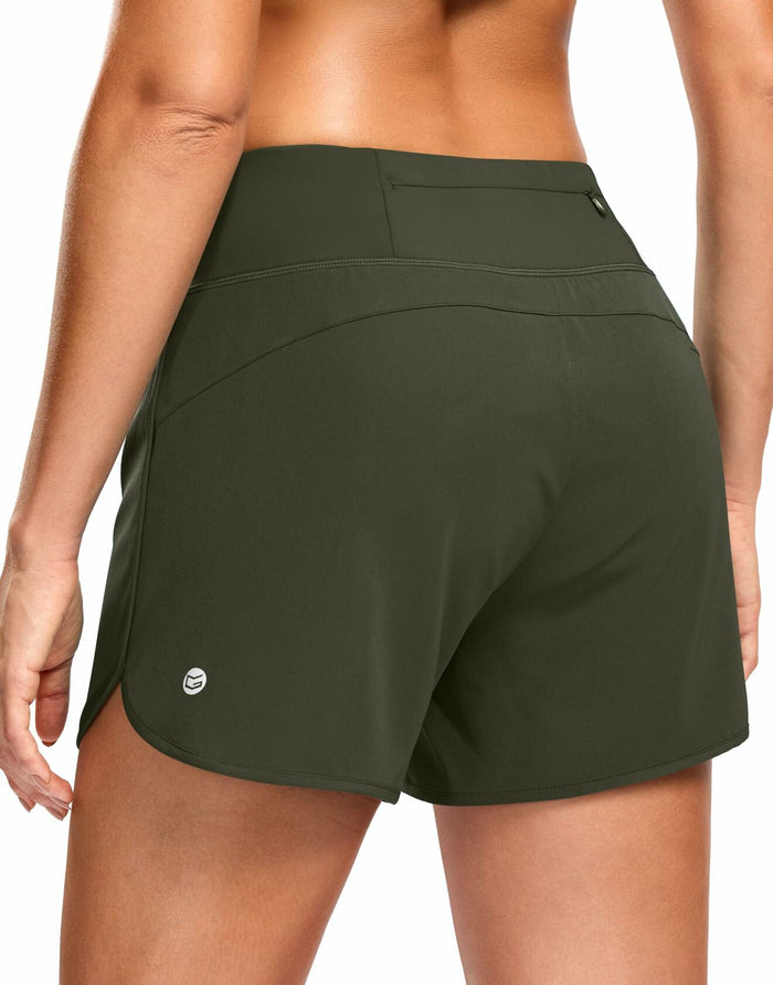 G Gradual Women's Running Shorts Mesh Liner Phone Pockets Olive Size XXS by Deal US
