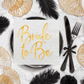Apriciti Wedding Napkins White Gold Foil Miss to Mrs 50 Pack Disposable by Deal US
