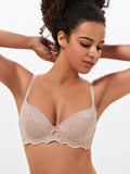 IHOIU Women's Lace Push Up Bra Padded Underwire Convertible Nude Size 36B by Deal US