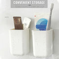 ORIJOYNA 2 Pack Wall Mounted Self-Adhesive Toothbrush Holder White by Deal US