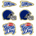 Tmtains Football Helmet Iron-On Patches Blue 6Pc Embroidered Game Day by Deal US