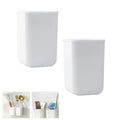 ORIJOYNA 2 Pack Wall Mounted Self-Adhesive Toothbrush Holder White by Deal US