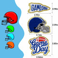 Tmtains Football Helmet Iron-On Patches Blue 6Pc Embroidered Game Day by Deal US