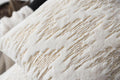 Throw Pillow Covers 18x18in Set of 2 White Fur Gold Embroidered Sequins by Deal US
