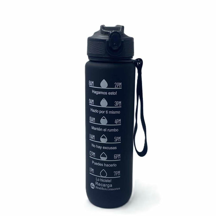 [Like New] Healthaccessories Motivational Reusable Tritan Water Bottle 32oz Blue BPA Free by Deal US
