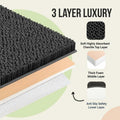 ITSOFT Plush Bathroom Rug 47x21 Charcoal Gray Non Slip Chenille Quick Dry by Deal US